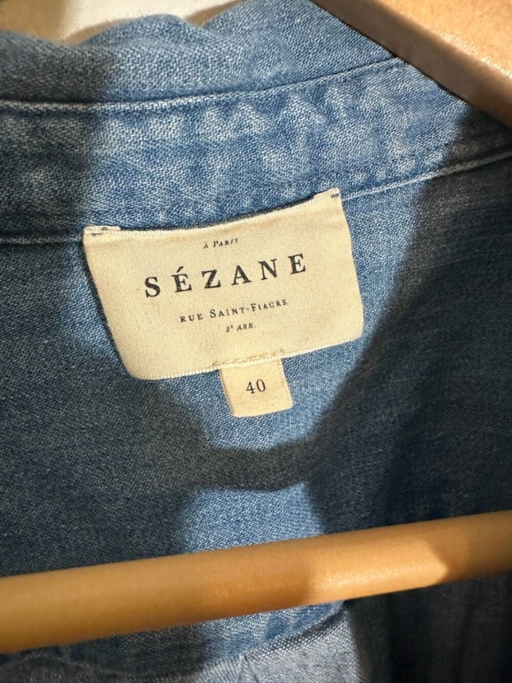 Sezane Chambray Shirt Size 40 - Picture 3 of 11